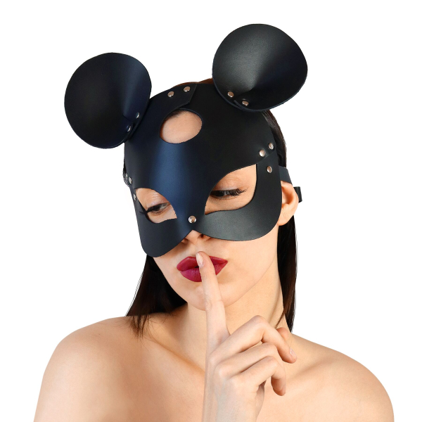 Шкіряна маска мишки Art of Sex - Mouse Mask, колір Чорний - фото