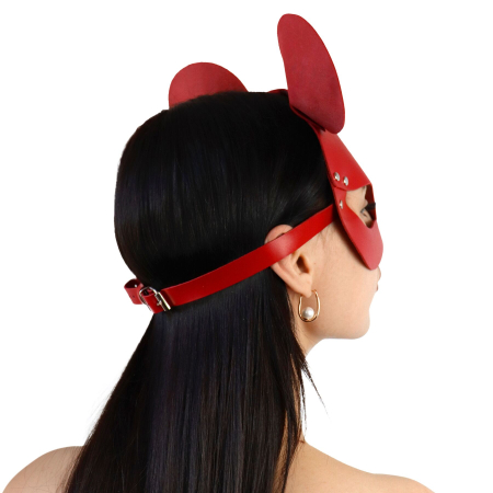 Шкіряна маска мишки Art of Sex - Mouse Mask, колір Червоний - фото №2