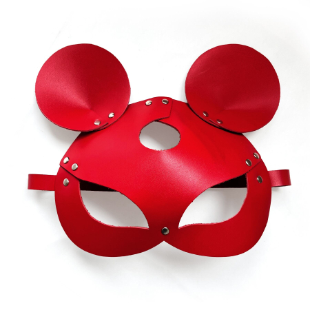 Шкіряна маска мишки Art of Sex - Mouse Mask, колір Червоний - фото №3