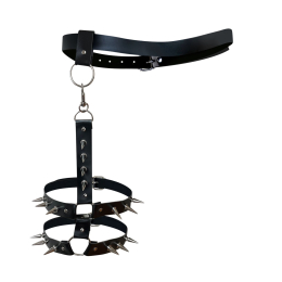 Чоловічі гартери з натуральної шкіри Art of Sex - Serge, колір Чорний, розмір XS-M - - фото №3