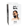 Кляп-маска з пластиковою кулею Art of Sex - Slave, Натуральна шкіра, колір Чорний - фото №4