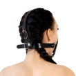 Кляп-маска з пластиковою кулею Art of Sex - Slave, Натуральна шкіра, колір Чорний - фото №2