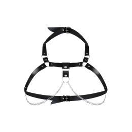 Жіноча портупея з натуральної шкіри Art of Sex - Virginia, колір Чорний, розмір L-2XL - - фото №3