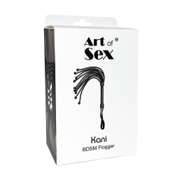 Ажурний батіг Кішка з екошкіри Art of Sex - Kani, колір чорний - - фото №4