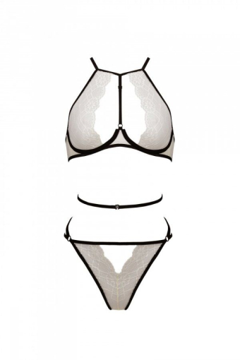 Комплект білизни Passion CHIKA SET, S/M, cream, топ, трусики - фото №3