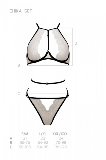 Комплект білизни Passion CHIKA SET, XXL/XXXL, cream, топ, трусики - фото №5