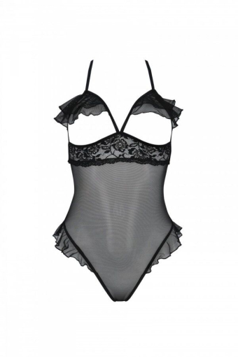 Еротичне боді Passion DOLLY BODY, S/M, black, з відкритими чашками - фото №3