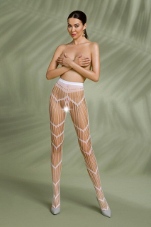 Еротичні колготки-бодістокінг Passion ECO S006 white - - фото №8