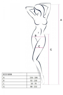 Еротичні колготки-бодістокінг Passion ECO S008 black, з імітацією панчіх та пояса - - фото №5