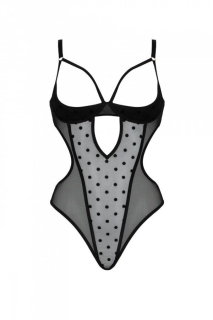 Еротичне боді Passion MARINA BODY, L/XL, black, з відкритими чашками - - фото №3