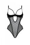 Еротичне боді Passion MARINA BODY, XXL/XXXL, black, з відкритими чашками - фото №3