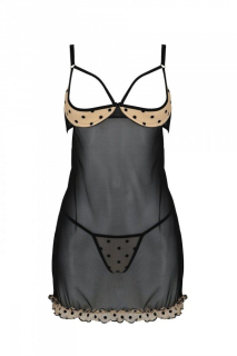 Еротичний пеньюар Passion MARINA CHEMISE, L/XL, beige - - фото №3