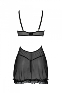 Еротичний пеньюар Passion MARINA CHEMISE, L/XL, black - - фото №4