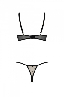 Еротичний комплект Passion MARINA SET WITH OPEN BRA, S/M, beige, відкриті чашки - - фото №4