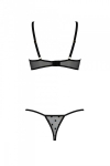 Еротичний комплект Passion MARINA SET WITH OPEN BRA, L/XL, black, відкриті чашки - фото №4