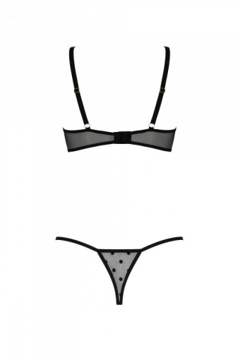 Еротичний комплект Passion MARINA SET WITH OPEN BRA, XXL/XXXL, black, відкриті чашки - фото №4
