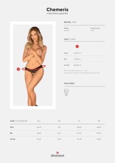 Трусики з доступом Obsessive Chemeris crotchless panties XL/2XL - - фото №7