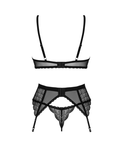 Комплект Obsessive Chemeris 3-pcs set M/L, стрінги, пояс для панчіх, бюстгальтер - фото №4
