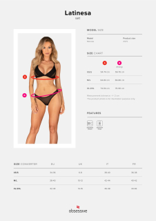 Комплект Obsessive Latinesa 2-pcs set XL/2XL, бюстгальтер та трусики - - фото №5