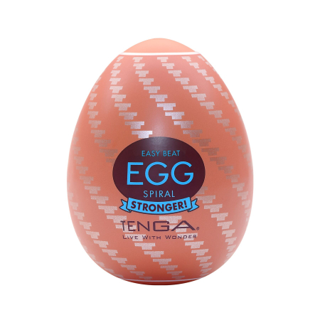 Мастурбатор-яйце Tenga Egg Spiral, щільний TPE, пробник лубриканту 5 мл - фото