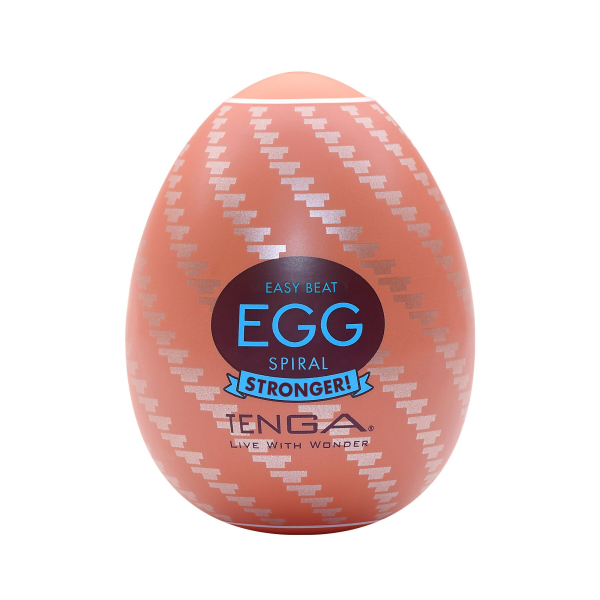 Мастурбатор-яйце Tenga Egg Spiral, щільний TPE, пробник лубриканту 5 мл - фото