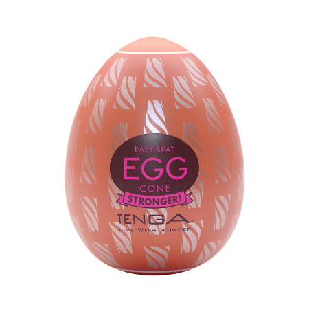 Мастурбатор-яйце Tenga Egg Cone, щільний TPE, пробник лубриканту 5 мл - фото