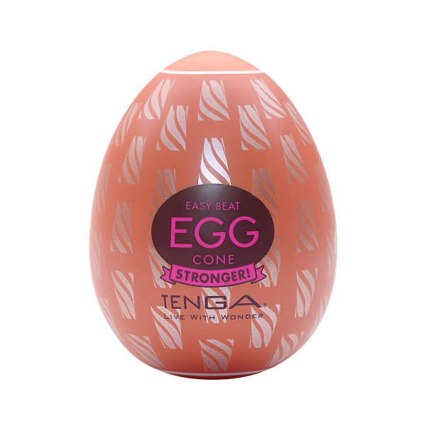 Мастурбатор-яйце Tenga Egg Cone, щільний TPE, пробник лубриканту 5 мл - фото