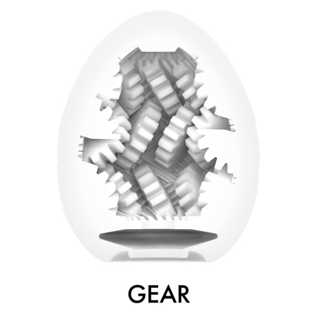 Мастурбатор-яйце Tenga Egg Gear, щільний TPE, пробник лубриканту 5 мл - фото №3