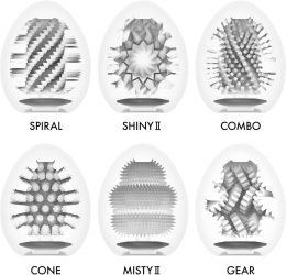 Набір мастурбаторів-яєць Tenga Egg Hard Boilded II Pack (6 яєць), щільний TPE, опукла текстура - - фото №3