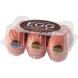 Набір мастурбаторів-яєць Tenga Egg Hard Boilded II Pack (6 яєць), щільний TPE, опукла текстура - - фото №5