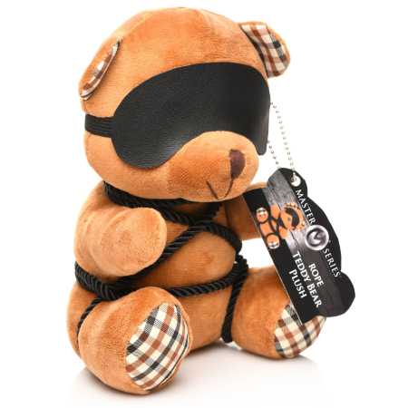 Плюшевий ведмедик ROPE Teddy Bear БДСМ у шкіряній масці та обв’язці, 22x16x12 см №2