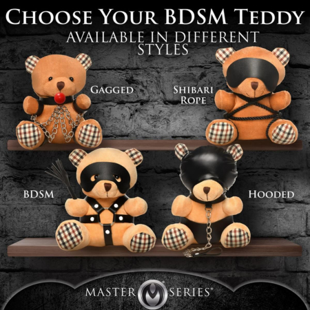 Плюшевий ведмедик ROPE Teddy Bear БДСМ у шкіряній масці та обв’язці, 22x16x12 см №5