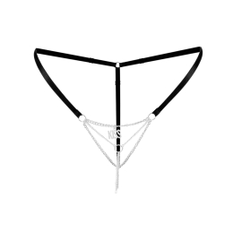 Сексуальні трусики з ланцюжком та підвіскою Art of Sex - KISS panties L-2XL, колір чорний - - фото №3