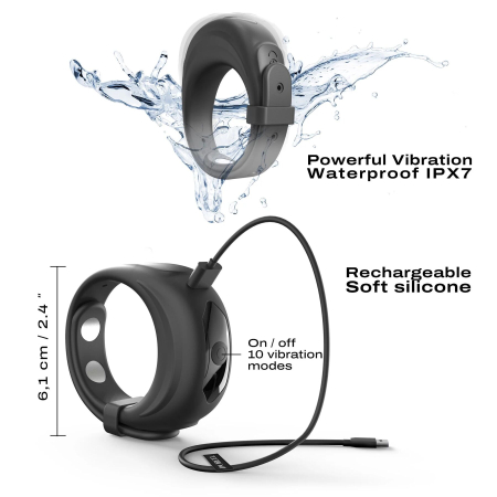 Ерекційне віброкільце Dorcel Fit Vibe Ring, регульований діаметр 4–5,7 см, 10 режимів - фото №4