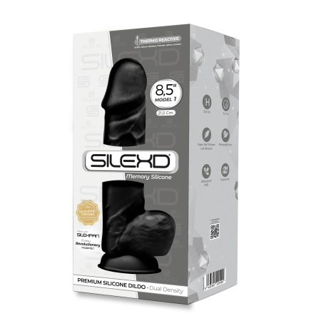 Фалоімітатор SilexD Norman Black (MODEL 4 size 8.5in), двошаровий, силікон + Silexpan, діаметр 5 см - фото №3