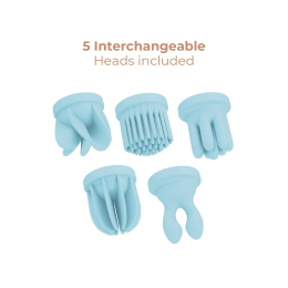 Вібратор Adrien Lastic Caress Blue з насадками для стимуляції ерогенних зон, які обертаються. - - фото №3