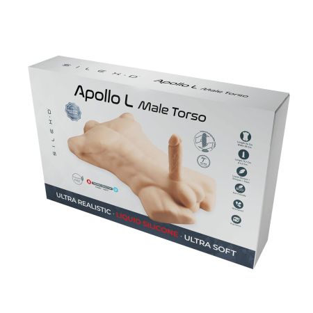 Торс з фалоімітатором на присосці SilexD Apollo L Male Torso, суперреалістичний, термореактивний - фото №7