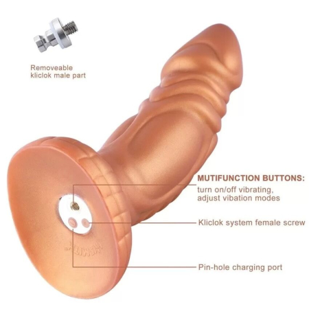 Силіконовий дилдо з вібрацією Hismith Slightly Curved Vibrating Silicone Dildo Monster Series - фото №3