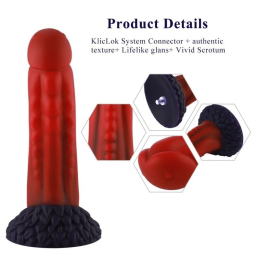 Силіконовий дилдо Hismith 8.35" Curved Silicone Dildo Red Monster Series - - фото №5