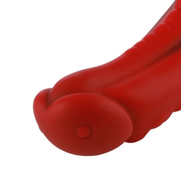 Силіконовий дилдо Hismith 8.35" Curved Silicone Dildo Red Monster Series - - фото №4