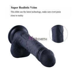 Силіконовий дилдо Hismith 8.3" Silicone Dildo Black - - фото №3