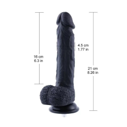Силіконовий дилдо Hismith 8.3" Silicone Dildo Black - - фото №2