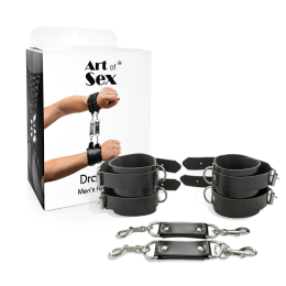 Наручники чоловічі Art of Sex - Handcuffs Dragons man з екошкіри, колір чорний - - фото №4