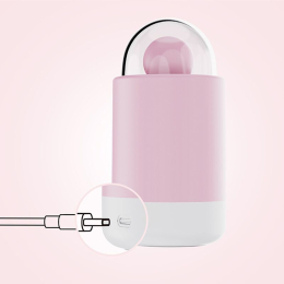 Вібратор-цукерка на паличці KISSTOY Pink Pop, зарядний кейс-нічник, 10 режимів вібрації - - фото №5