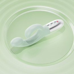 Вібратор-кролик для точки G KISTOY Big G Green, вигнутий відросток, автоматичний підігрів - - фото №4