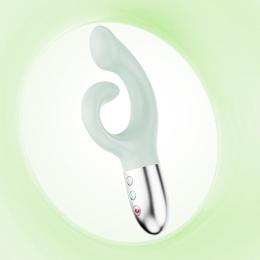 Вібратор-кролик для точки G KISTOY Big G Green, вигнутий відросток, автоматичний підігрів - - фото №5