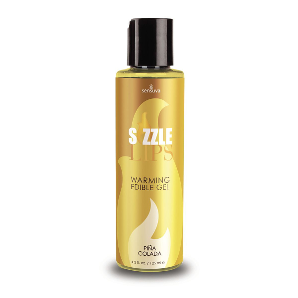 Зігрівальний масажний гель Sensuva Sizzle Lips Pina Colada (125 мл), без цукру, їстівний - фото