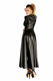 Сукня-плащ з мокрим ефектом Noir Handmade F128C Powerwetlook gown coat, M - - фото №3