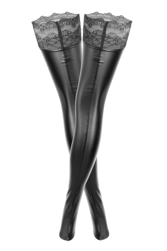 Панчохи з мокрим ефектом Noir Handmade F135 Powerwetlook stockings, XL, без мисків - фото №4