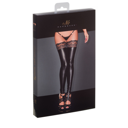 Панчохи з мокрим ефектом Noir Handmade F135 Powerwetlook stockings, XXL, без мисків - фото №5